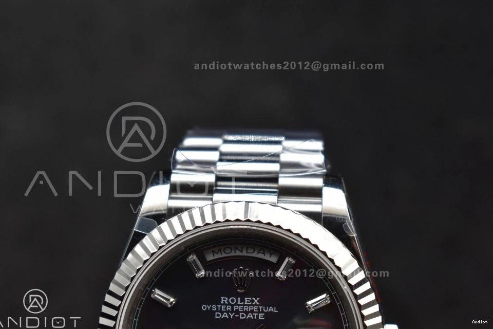A2836 40 Weight) GMF Steel (Gain on Crystal President V3 Black Dial 904L Bracelet SS DayDate 0220